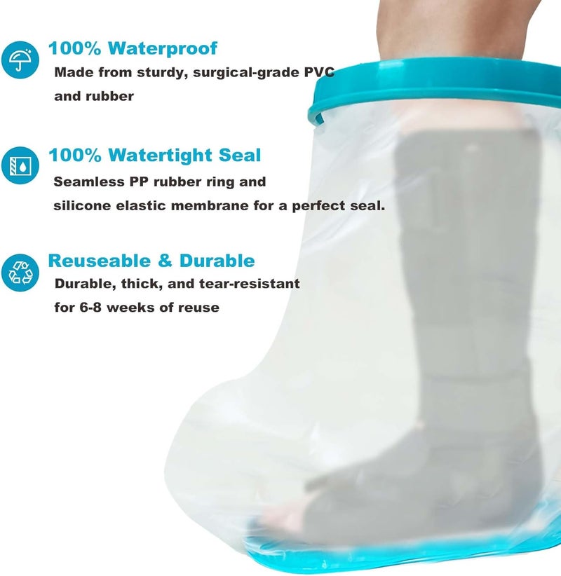 Tideshake Non-Slip Extra Wide Waterproof Leg Cast Cover for Showering, Reusable Adult Extra-Large Size Half Leg Cast Protector, Cast Bag for Shower, Cast Cover for Showering Foot - Image 4